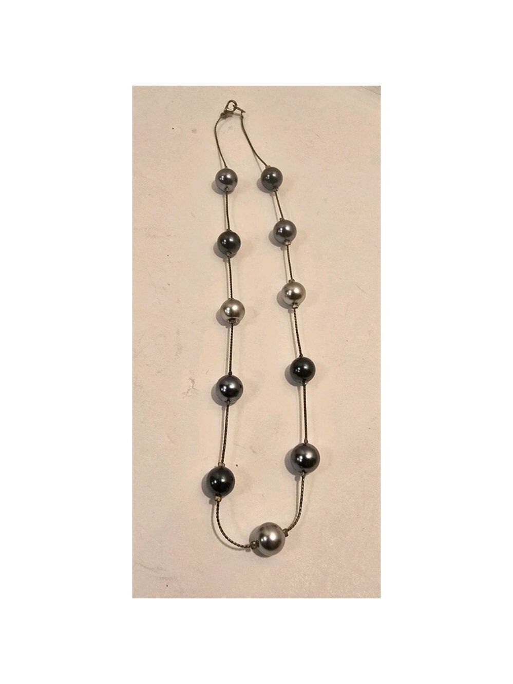 Vintage Carolee Gray Pearl Illusion Necklace 16" (Fas-266)
